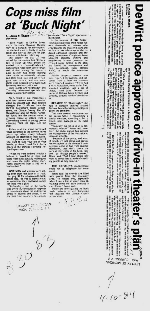 Northside Drive-In Theatre - Article 8-30-83 (newer photo)